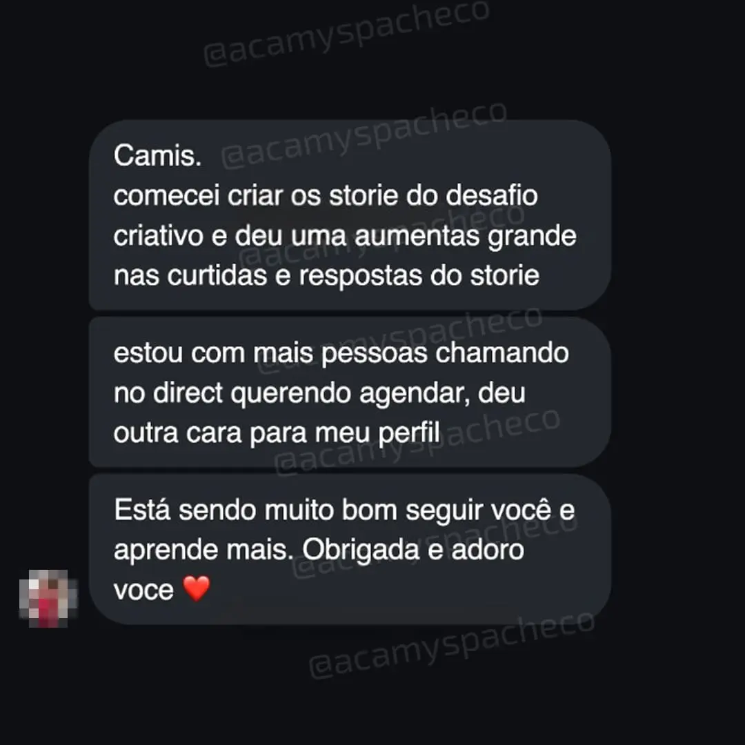 Depoimento de aluna